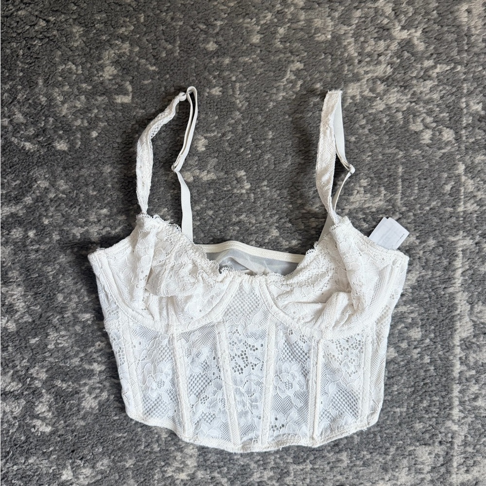 Gilly Hicks White Lace Bustier Bralette